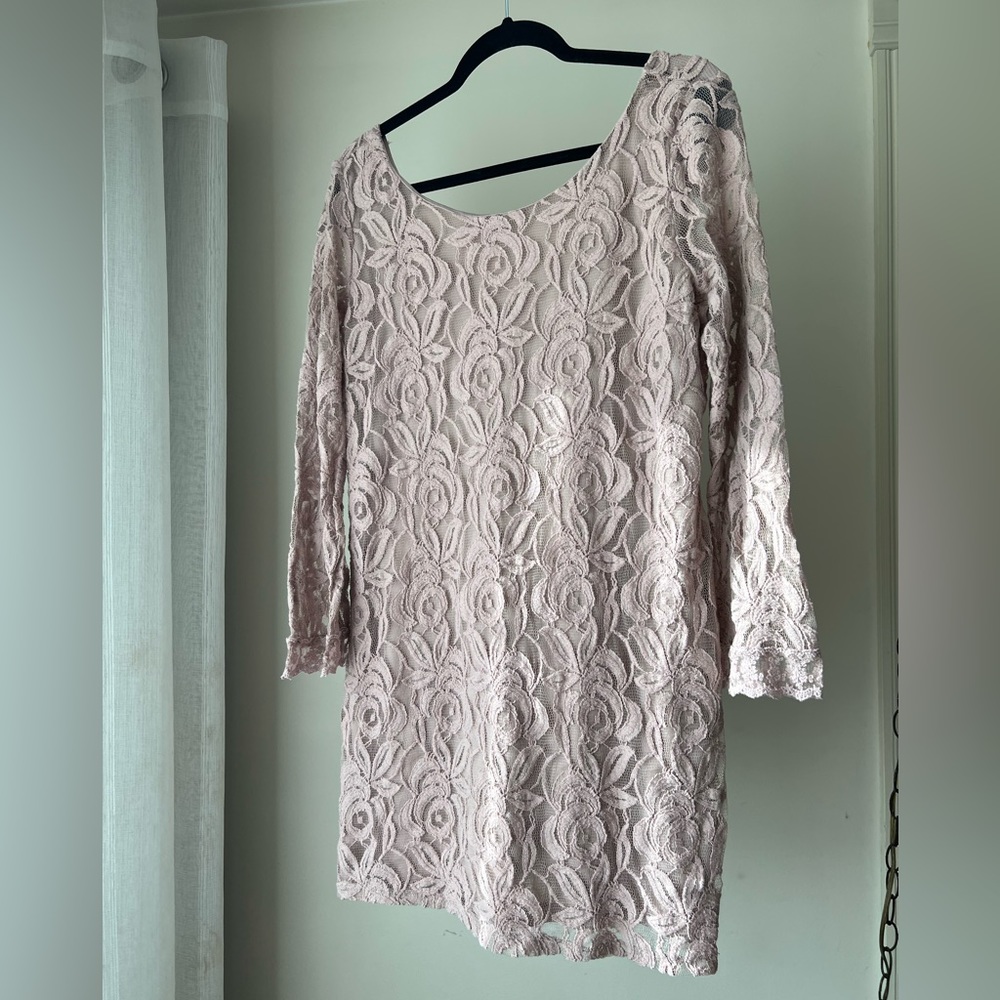 Xhilaration lace dress / tunic, mini dress. Dusty rose color, size: XXL. NWOT - Picture 6 of 9